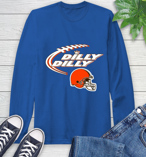 NFL Cleveland Browns Dilly Dilly Football Sports Long Sleeve T-Shirt 9