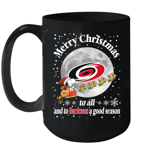 Carolina Hurricanes Merry Christmas To All And To Hurricanes A Good Season NHL Hockey Sports Ceramic Mug 15oz