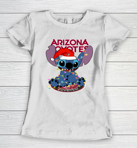 Arizona Coyotes NHL Hockey noel stitch Christmas Women's T-Shirt
