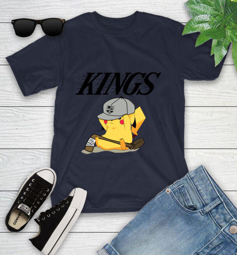 NHL Pikachu Hockey Sports Los Angeles Kings Youth T-Shirt 3