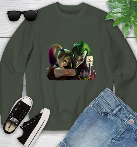 St.Louis Cardinals MLB Baseball Joker Harley Quinn Suicide Squad Youth Sweatshirt 11 St.Louis Cardinals MLB Baseball Joker Harley Quinn Suicide Squad Youth Sweatshirt - Image 11