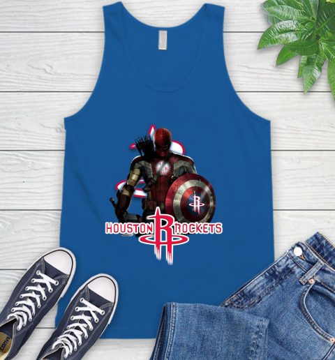 Houston Rockets NBA Basketball Captain America Thor Spider Man Hawkeye Avengers Tank Top 5