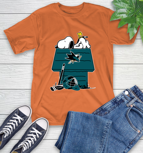 San Jose Sharks NHL Hockey Snoopy Woodstock The Peanuts Movie T-Shirt 5