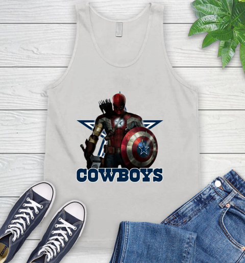 NFL Captain America Thor Spider Man Hawkeye Avengers Endgame Football Dallas Cowboys Tank Top