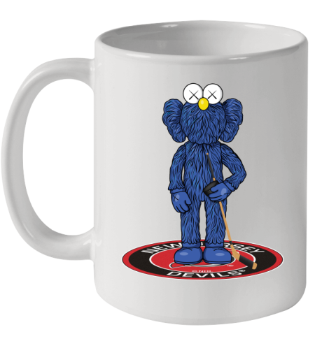NHL Hockey New Jersey Devils Kaws Bff Blue Figure Shirt Ceramic Mug 11oz
