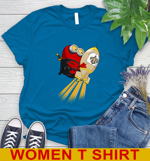 NFL Football New Orleans Saints Deadpool Minion Marvel Shirt Women's T-Shirt 8
