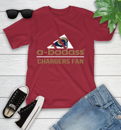 NFL A Badass Los Angeles Rams Fan Adidas Football Sports Youth T-Shirt 14