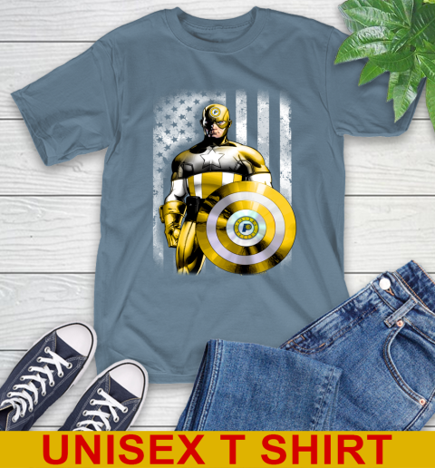 Indiana Pacers NBA Basketball Captain America Marvel Avengers American Flag Shirt T-Shirt 8