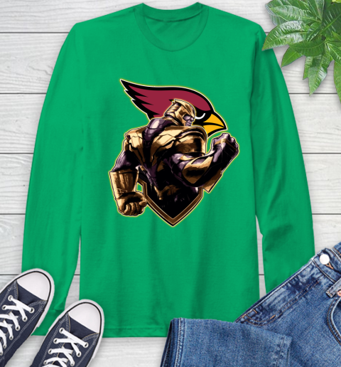 NFL Thanos Avengers Endgame Football Sports Arizona Cardinals Long Sleeve T-Shirt 7