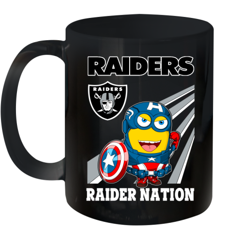 NFL Football Oakland Raiders Captain America Marvel Avengers Minion Shirt Ceramic Mug 11oz