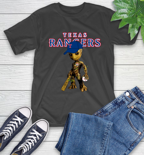 MLB Texas Rangers Groot Guardians Of The Galaxy Baseball T-Shirt 2