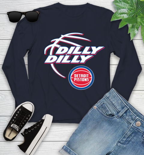 NBA Detroit Pistons Dilly Dilly Basketball Sports Youth Long Sleeve 3