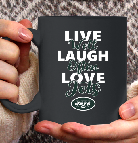 NFL Football New York Jets Live Well Laugh Often Love Shirt Ceramic Mug 15oz