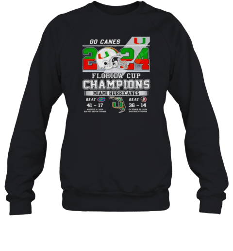 2024 Florida Cup Champions Miami Hurricanes Go Canes Sweatshirt