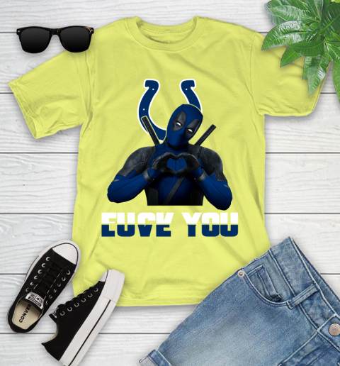 NHL Indianapolis Colts Deadpool Love You Fuck You Football Sports Youth T-Shirt 10