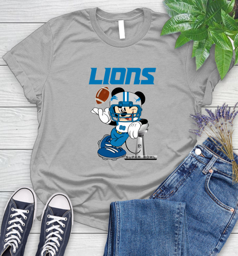 NFL Detroit Lions Mickey Mouse Disney Super Bowl Football T Shirt Women's T-Shirt 5