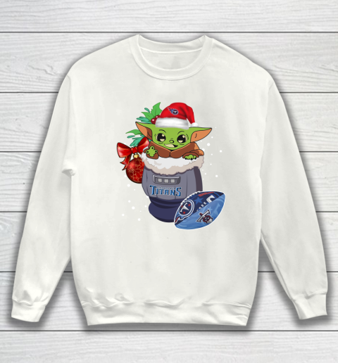 Tennessee Titans Christmas Baby Yoda Star Wars Funny Happy NFL Sweatshirt 2