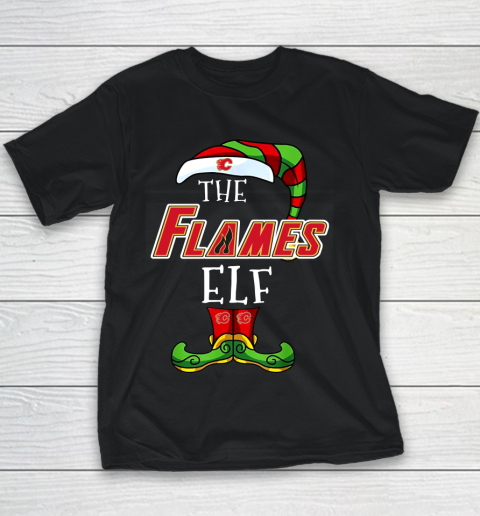 Calgary Flames Christmas ELF Funny NHL Youth T-Shirt