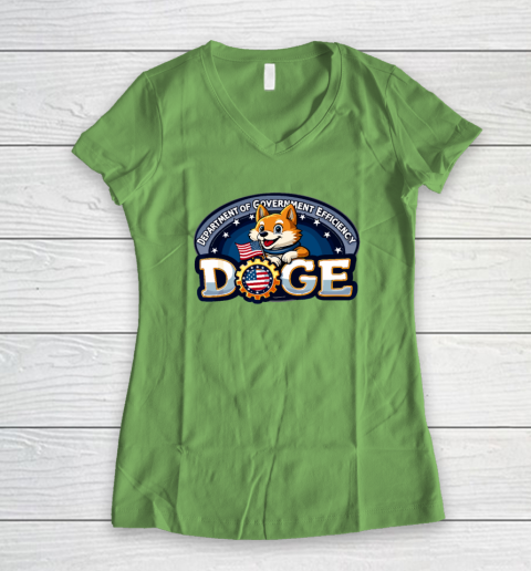 Funny DOGE Crypto Meme Department of Government Efficiency Women's V-Neck T-Shirt 4