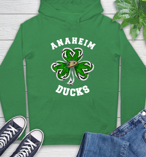 NHL Anaheim Ducks Three Leaf Clover St Patrick's Day Hockey Sports Hoodie 8