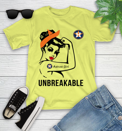 MLB Houston Astros Girl Unbreakable Baseball Sports Youth T-Shirt 5