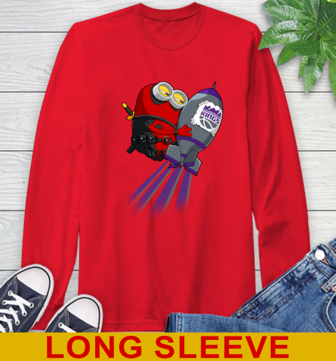 NBA Basketball Sacramento Kings Deadpool Minion Marvel Shirt Long Sleeve T-Shirt 12