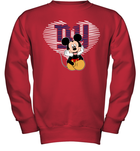 NFL New York Giants The Heart Mickey Mouse Disney Football T Shirt Ek7SWPjzt6Q youth sweatshirt 47 95 151514 front red