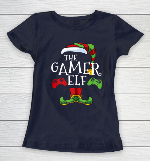 Gamer Elf Family Matching Christmas Funny Gaming Pajama Women's T-Shirt 2