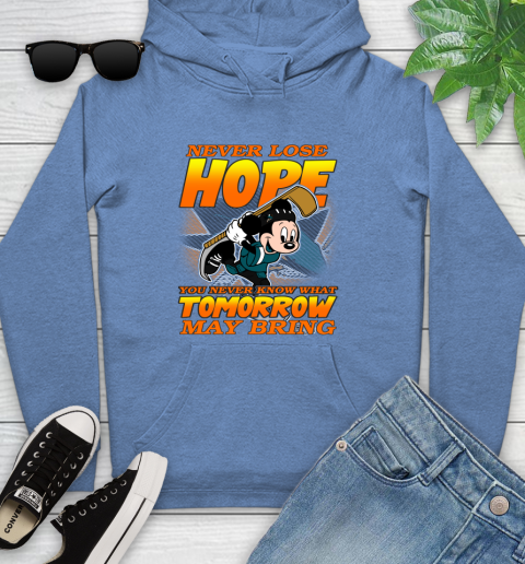 San Jose Sharks NHL Hockey ootball Mickey Disney Never Lose Hope Youth Hoodie 13