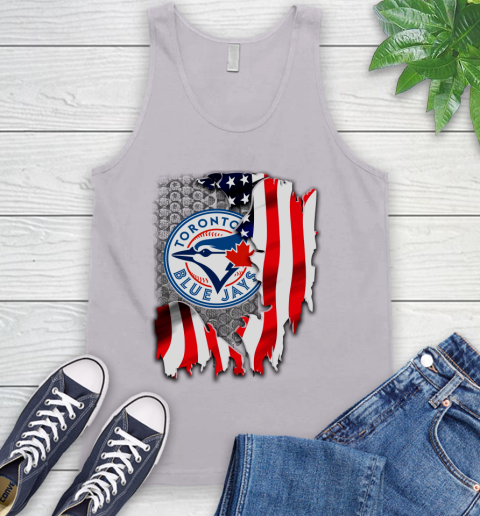 Toronto Blue Jays MLB Baseball American Flag Tank Top 3