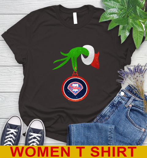 Philadelphia Phillies Grinch Merry Christmas MLB Baseball Women's T-Shirt 8
