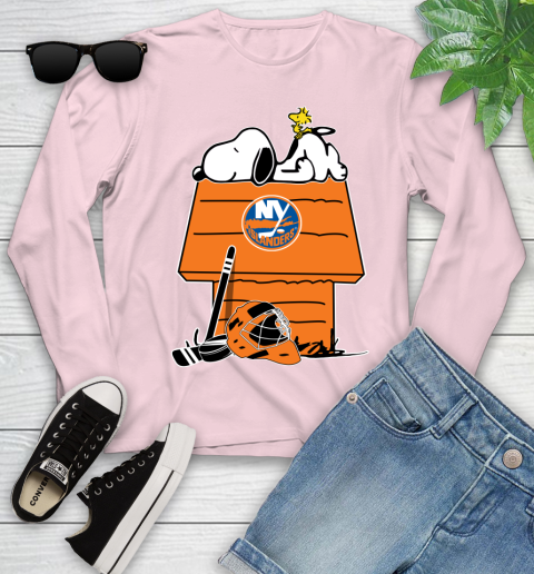 New York Islanders NHL Hockey Snoopy Woodstock The Peanuts Movie (1) Youth Long Sleeve 10