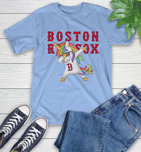 Boston Red Sox MLB Baseball Funny Unicorn Dabbing Sports T-Shirt 23