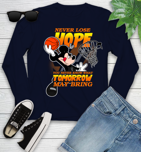 San Antonio Spurs NBA Basketball Mickey Disney Never Lose Hope Youth Long Sleeve 2