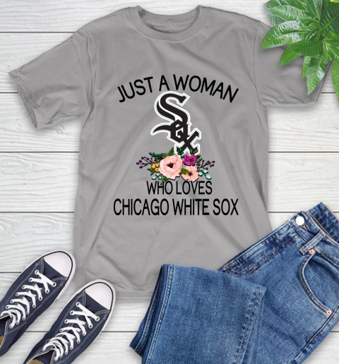 MLB Just A Woman Who Loves Chicago White Sox Baseball Sports T-Shirt 4
