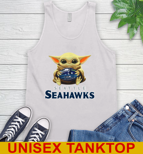 NFL Football Seattle Seahawks Baby Yoda Star Wars Shirt Tank Top