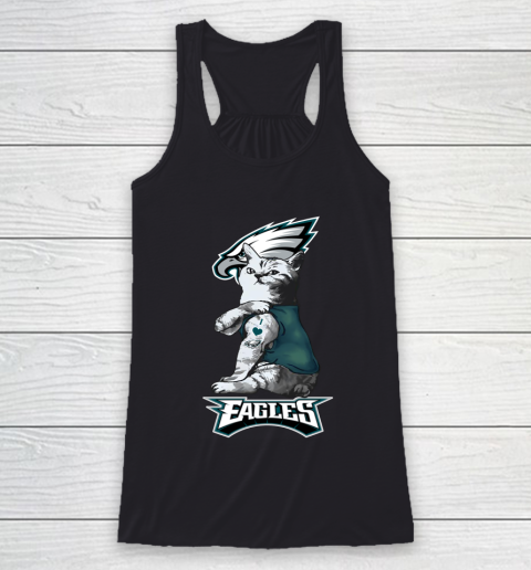 NFL Football My Cat Loves Philadelphia Eagles Racerback Tank