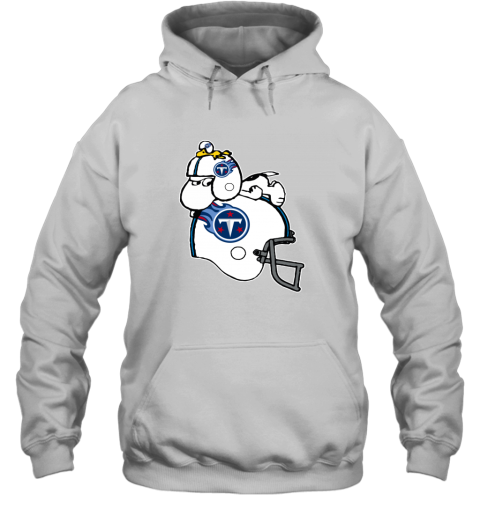 Snoopy And Woodstock Resting On Tennessee Titans Helmet 3upf snoopy and woodstock resting on tennessee titans helmet hoodie 23 front white