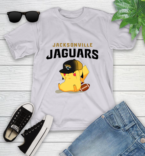 NFL Pikachu Football Sports Jacksonville Jaguars Youth T-Shirt 4