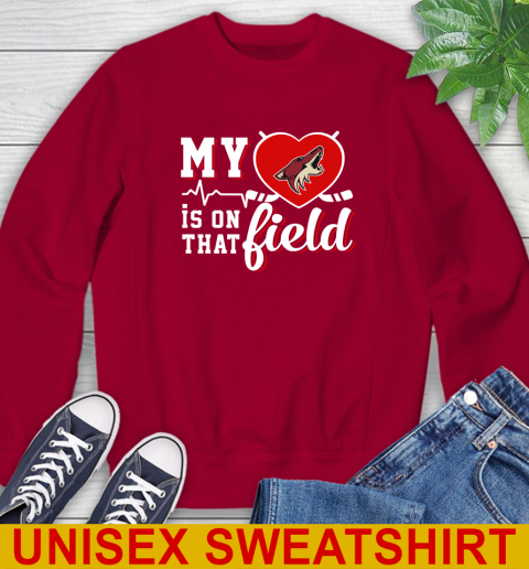 NHL My Heart Is On That Field Hockey Sports Arizona Coyotes Sweatshirt 9