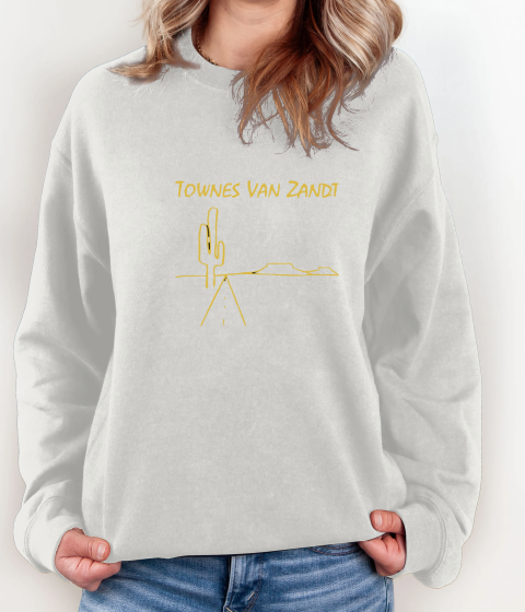 TOWNES VAN ZANDT ROADSONGS Sweatshirt 7hxk townes van zandt roadsongs sweatshirt 35 front ash