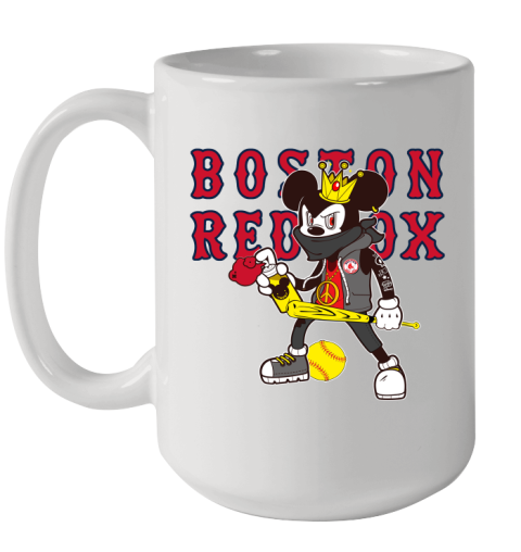 Boston Red Sox MLB Baseball Mickey Peace Sign Sports Ceramic Mug 15oz