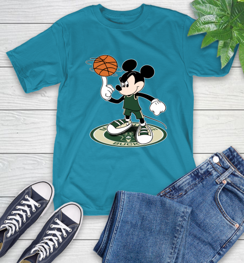 NBA Basketball Milwaukee Bucks Cheerful Mickey Disney Shirt T-Shirt 9