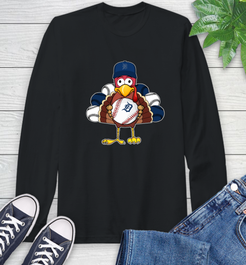 Detroit Tigers Turkey thanksgiving Long Sleeve T-Shirt 2