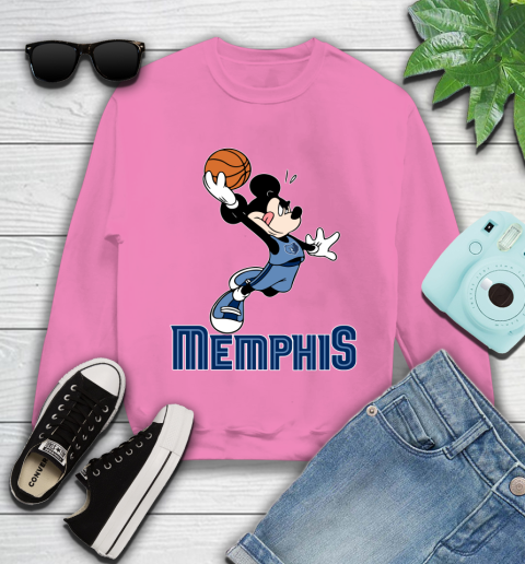 NBA Basketball Memphis Grizzlies Cheerful Mickey Mouse Shirt Youth Sweatshirt 7 NBA Basketball Memphis Grizzlies Cheerful Mickey Mouse Shirt Youth Sweatshirt - Image 7
