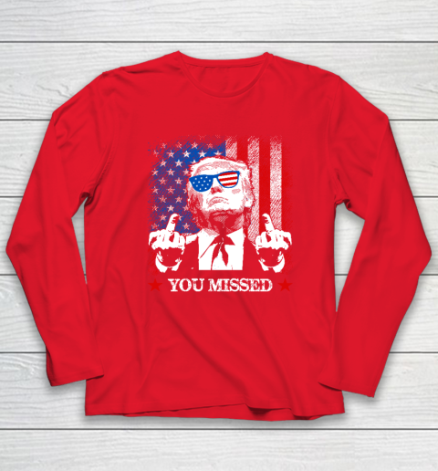 You Missed Trump 2024 US American Flag Long Sleeve T-Shirt 6