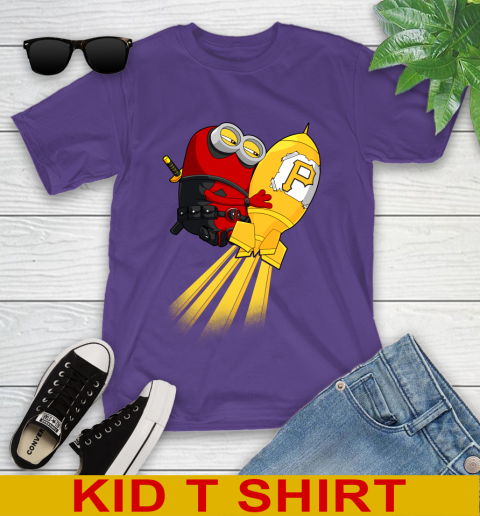 MLB Baseball Pittsburgh Pirates Deadpool Minion Marvel Shirt Youth T-Shirt 3