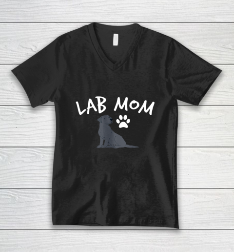 Dog Mom Shirt Labrador Retriever Lab Mom Dog Puppy Pet Lover V-Neck T-Shirt