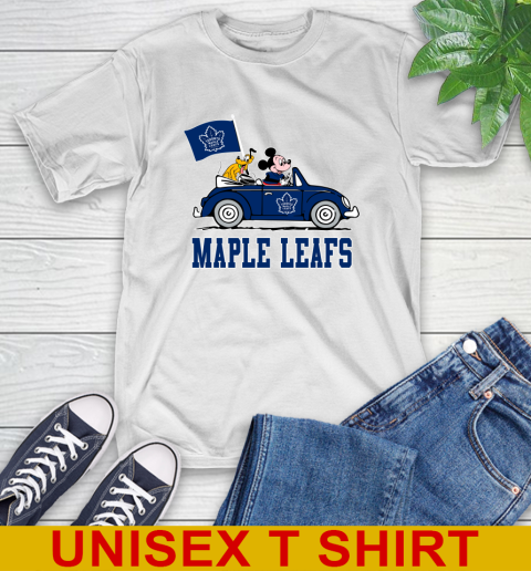 NHL Hockey Toronto Maple Leafs Pluto Mickey Driving Disney Shirt T-Shirt