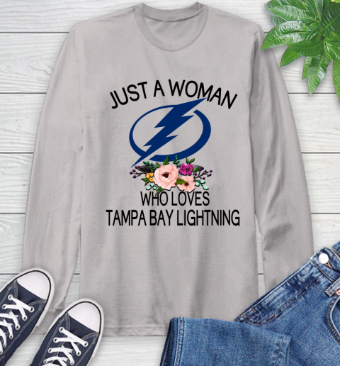 NHL Just A Woman Who Loves Tampa Bay Lightning Hockey Sports Long Sleeve T-Shirt 11
